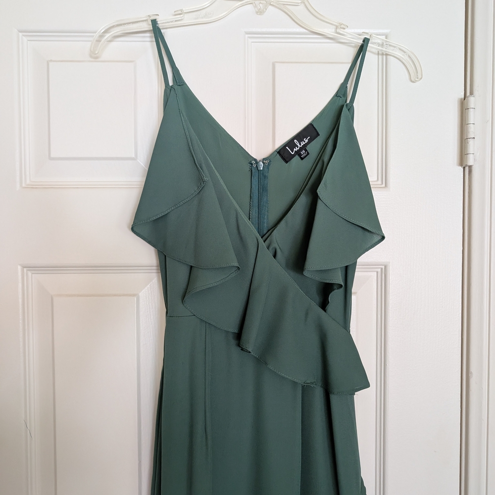 Lulu's Sage Green Ruffled High-Low Dress - Picture 7 of 11